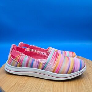 Clarks‎ Cloudsteppers Sillian 2.0 Pace Multi Color Stripe Slip On Loafers Size 5